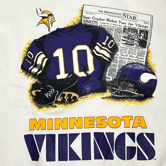 Minnesota Vikings 1990s NFL Football Crewneck Pullover Mens Sweatshirt - Picture 3 of 6